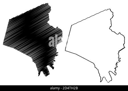 Fayette County, Kentucky (U.S. county, United States of America, USA, U.S., US) map vector illustration, scribble sketch Fayette map Stock Vector