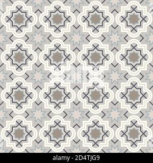 Tangled modern pattern, based on traditional oriental arabic geometric repeat patterns. Seamless vector background. Plain neutral natural colors - eas Stock Vector