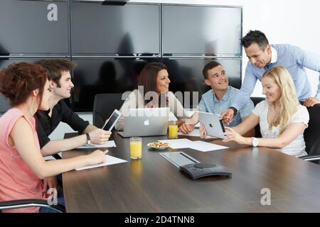 Group of young office workers Stock Photo