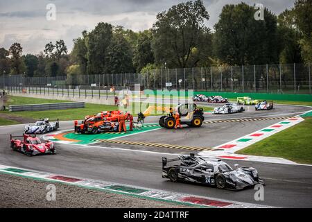 Monza, Italy. 11th October, 2020. Start of the race during the 2020 4 Hours of Monza, 4th round of the 2020 European Le Mans Series, from October 9 to 11, 2020 on the Autodromo Nazionale di Monza, Italy - Photo Thomas Fenetre / DPPI Credit: LM/DPPI/Thomas Fenetre/Alamy Live News Stock Photo