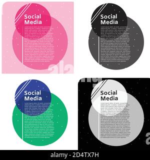 Colorful and Black White Template Best for Social Media and Promotion Stock Vector