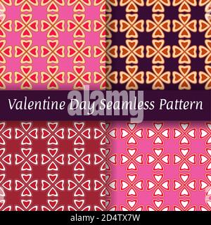 seamless pattern St. Valentine s Day beige pink heart Stock Vector
