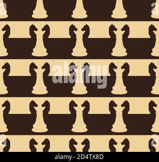 seamless pattern figure chess King and horse. Stock Vector