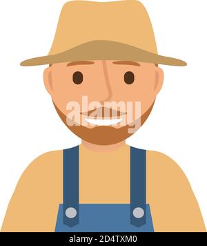 farmer straw hat cartoon vector illustration Stock Vector Image & Art ...