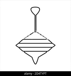 Vector outline simple illustration whirligig on white background. Sketch for coloring books. Print on paper, fabric, ceramics. Pattern for interior, Stock Vector