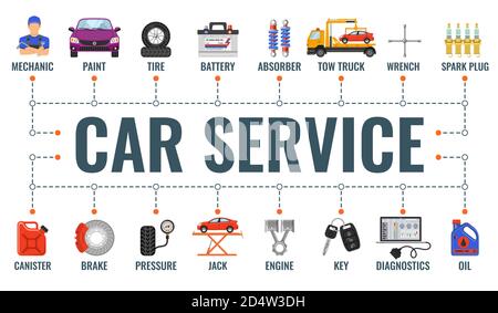 Car Service Banner Stock Vector