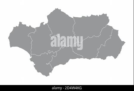 Andalusia provinces map Stock Vector