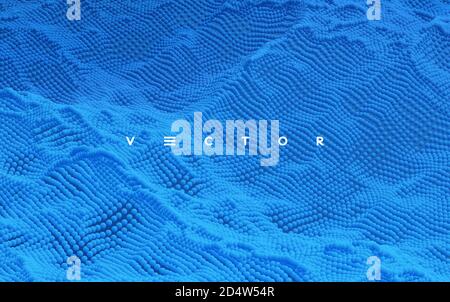 Pattern with stormy waves. Abstract background with dynamic particles. Texture. 3d vector Illustration. Stock Vector