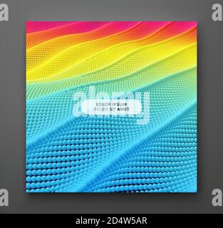 Abstract background with dynamic particles. Texture. 3d vector Illustration. Stock Vector
