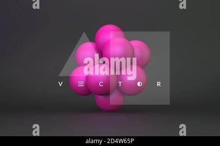 Molecule. 3D concept for science. Vector illustration. Stock Vector