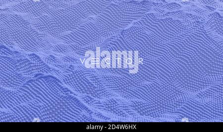 Pattern with stormy waves. Abstract background with dynamic particles. Texture. 3d vector Illustration. Stock Vector