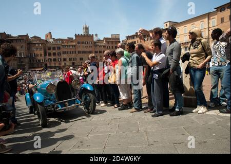 siena, italy, 15 may 2012,  vintage sports car at the mille miglia Stock Photo