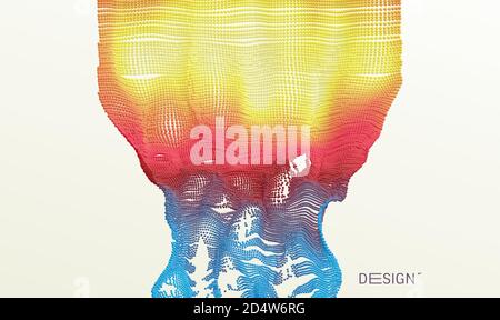 Particles stream. Abstract background with trendy gradients. 3d vector illustration for advertising, marketing or presentation. Stock Vector