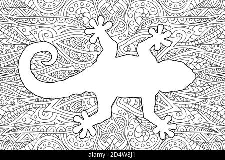 Zentangle Gecko A vector illustration of Zentangle stylized lizard drawing - for ...