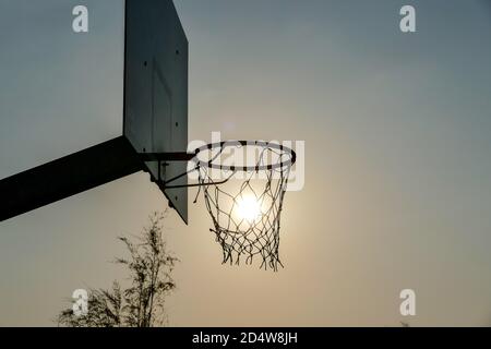 basketball hoop and net, digital photo picture as a background Stock Photo