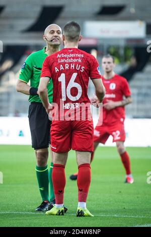 Herning, Denmark. 21st, June 2020. Casper Hojer Nielsen (16) of Aarhus GF seen during the 3F Superliga match between FC Midtjylland and Aarhus GF at MCH Arena in Herning. (Photo credit: Gonzales Photo - Morten Kjaer). Stock Photo