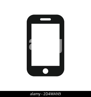 Smartphone simple black vector icon. Cellphone or just phone glyph symbol. Stock Vector
