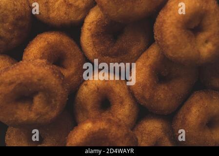 Mini donut Macro close up, selective focus Stock Photo