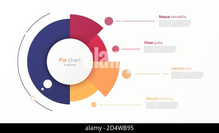 Vector circle chart design, modern template for creating infographics, presentations, reports, visualizations Stock Vector