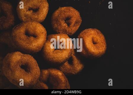 Mini donut Macro close up, selective focus Stock Photo