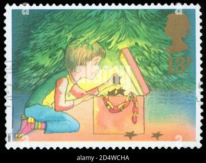 Postage Stamp - Christmas time (UK Postage) Stock Photo