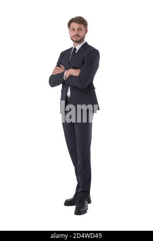 Full length portrait of business man isolated on white background, business people Stock Photo