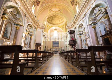 Internal nave of the Church of San Nicola in Villa Santa Maria in provicia of Chieti (Italy) Stock Photo