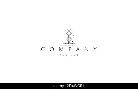 Vector logo on which an abstract image of a DNA chain in the form of a tree. Stock Vector