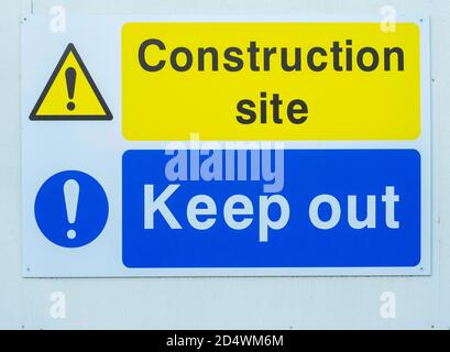 Warning Notice Construction Site Keep Out Stock Photo