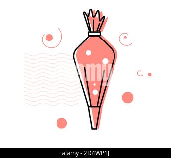 Icing Piping Bag with Nozzle - Icon as EPS 10 File Stock Vector