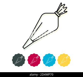 Icing Piping Bag with Nozzle - Icon as EPS 10 File Stock Vector