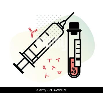 COVID-19 - Antigen and Antibody Testing - Illustration   as eps 10 File. Stock Vector