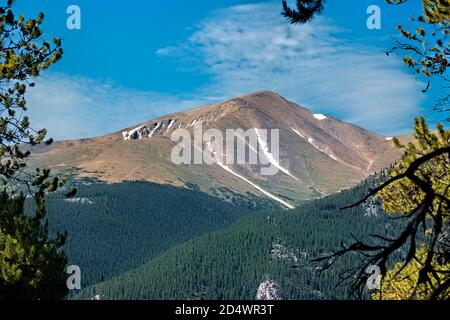 View of Mount Elbert, highest peak in Colorado, second highest in lower 48 US states Stock Photo