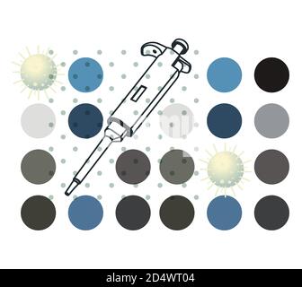 Micropipette - PCR Testing Pattern - Illustration as EPS 10 File Stock Vector