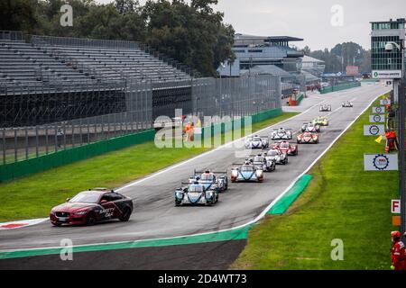 Monza, Italy. 11th October, 2020. start of the race, depart, safety car, during the 2020 4 Hours of Monza, 4th round of the 2020 European Le Mans Series, from October 9 to 11, 2020 on the Autodromo Nazionale di Monza, Italy - Photo Germain Hazard / DPPI Credit: LM/DPPI/Germain Hazard/Alamy Live News Stock Photo