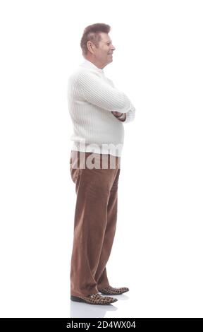 side view. smiling adult male looking forward. Stock Photo