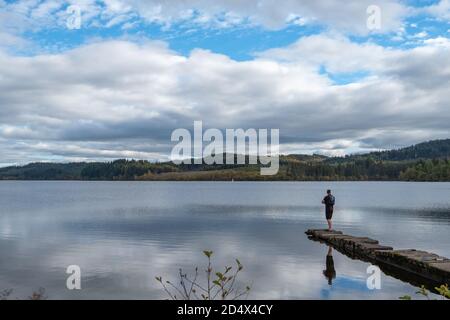Kinlochard, Scotland, UK. 11th October, 2020. UK Weather: A view of  Loch Ard which is in Loch Lomond and The Trossachs National Park. Credit: Skully/Alamy Live News Stock Photo