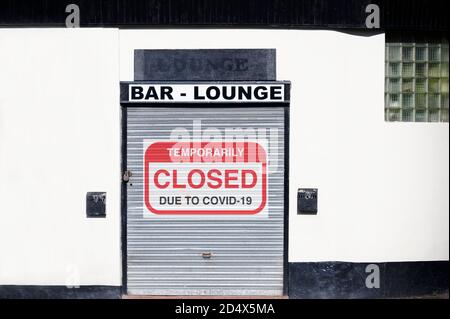 Glasgow, Scotland, UK, October 11th 2020, Central Scotland Pubs and Bars closed by the Scottish Government due to rise in Covid-19 cases