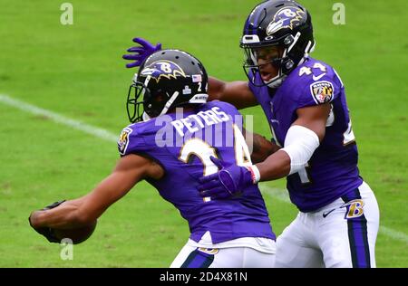 October 4, 2020: Baltimore Ravens cornerback Marcus Peters (24) in