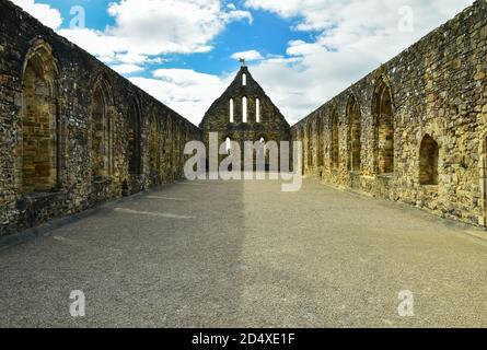 The monks' dormitory (dorter) in Battle Abbey in Battle, England Stock Photo