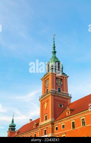 Tower of the Royal Castle (Zamek Krolewski) in the old town (Stare Miasto), Warsaw, Poland Stock Photo