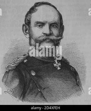 Albert von Rheinbaben, 1813-1880, prussian general of the cavalry, illustrated war history, German - French war 1870-1871 Stock Photo