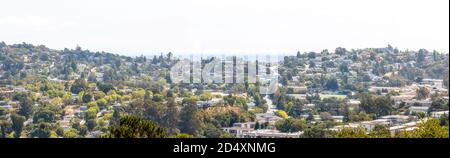 Valley homes panoramic view in Belmont, San Mateo County, California Stock Photo