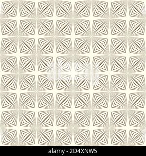 Geometric seamless brown beige pattern with fine lines Stock Vector