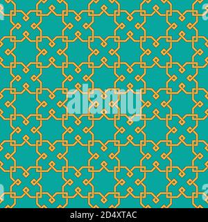 Geometric seamless pattern, islam style ornament textile print. Stock Vector