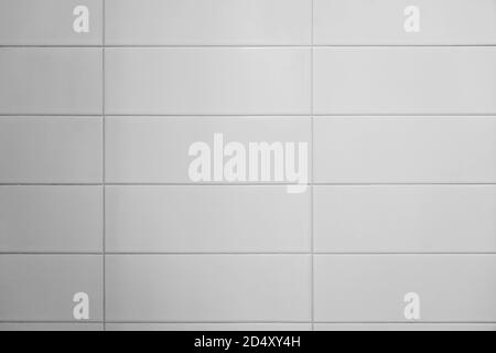 Seamless white bathroom wall tiles. Pattern, brick texture for background Stock Photo