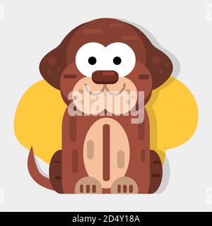 cute dog animal sitting vector illustration Stock Vector