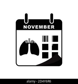 International pneumonia day icon with Lungs and hand icon. Design template vector Stock Vector