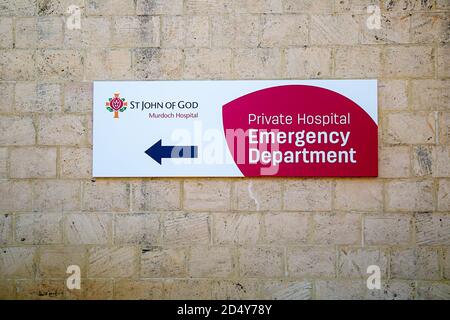 Perth, Australia - September 5th 2020: St John of God Murdoch entrance signs Stock Photo