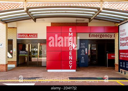 Perth, Australia - September 5th 2020: St John of God Murdoch hospital emergency department Stock Photo